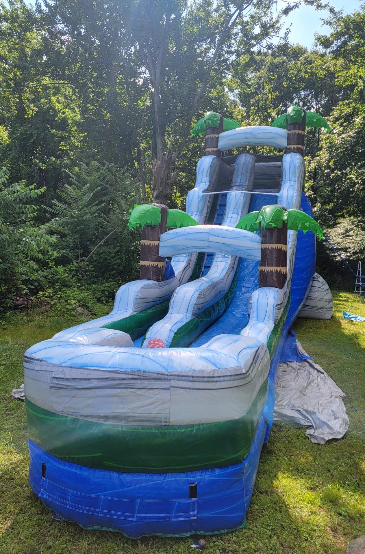 18′ Tropical Marble Inflatable Water Slide with Blower