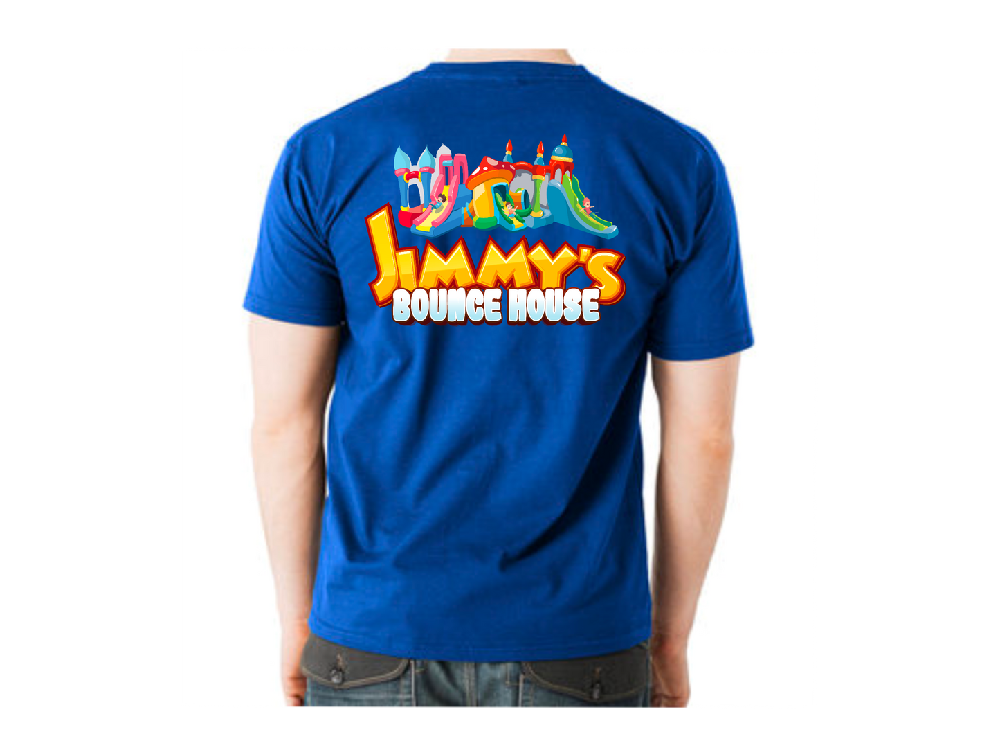 Jimmy's Bounce House Blue T-shirt